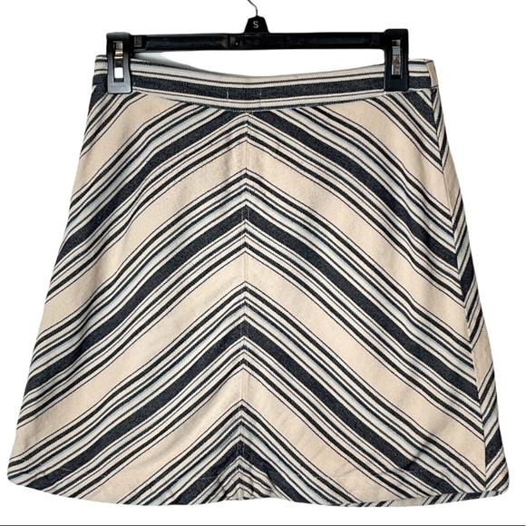 Hollister Blue And Tan Chevron Striped A Line Mini‎ Skirt Size 5 - Picture 3 of 10